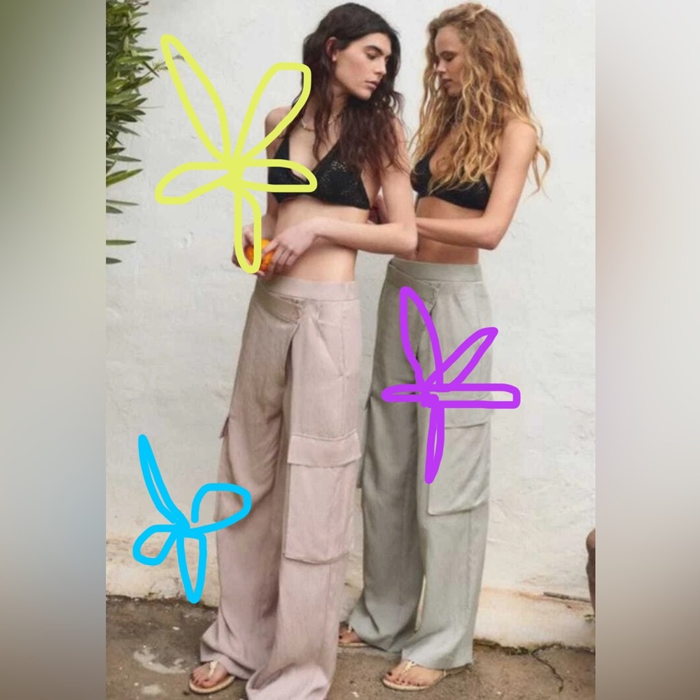 NOT FOR SALE || Zara Lavender Asymmetrical Cargo Pants